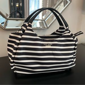 Kate Spade black and white stripe handbag